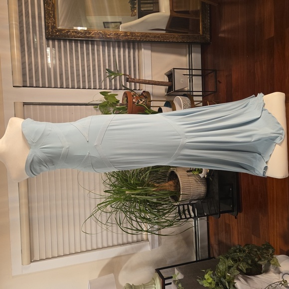 Jovani Womens Strapless Open Back Stretch Full Length Evening Gown Green Size 6 - Picture 1 of 13